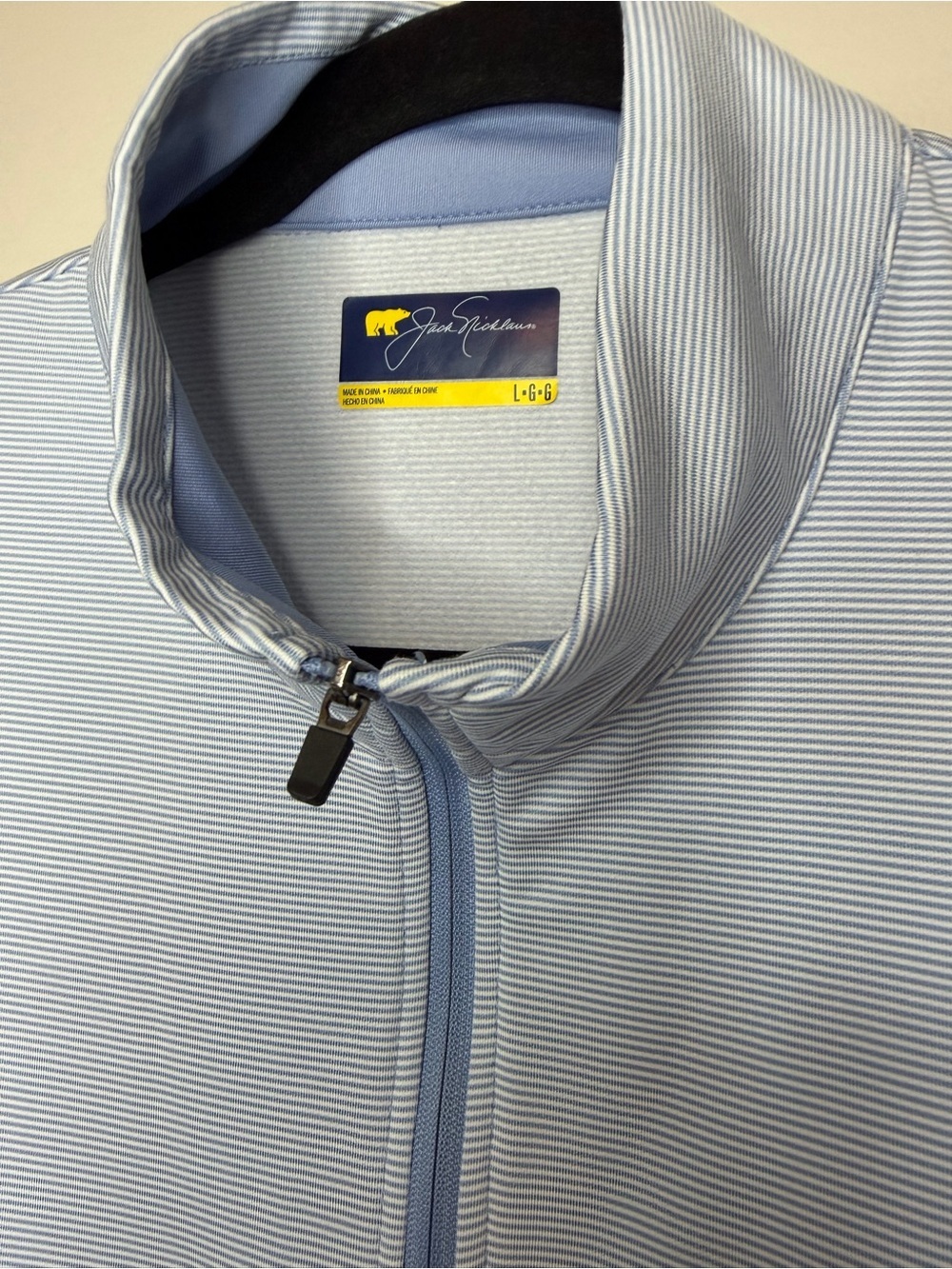 Jack Nicklaus 1/4 Zip Mens Blue Stripes Performance Golf Pullover Size L - Picture 3 of 6